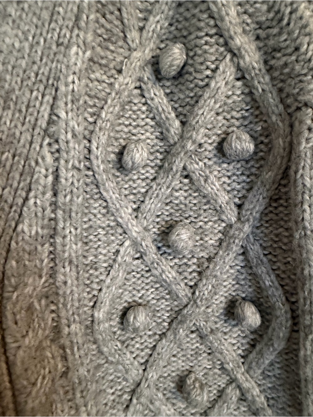 cupcakes & cashmere Light Gray Cable-Knit Bobble Cardigan with Pockets - Picture 6 of 7